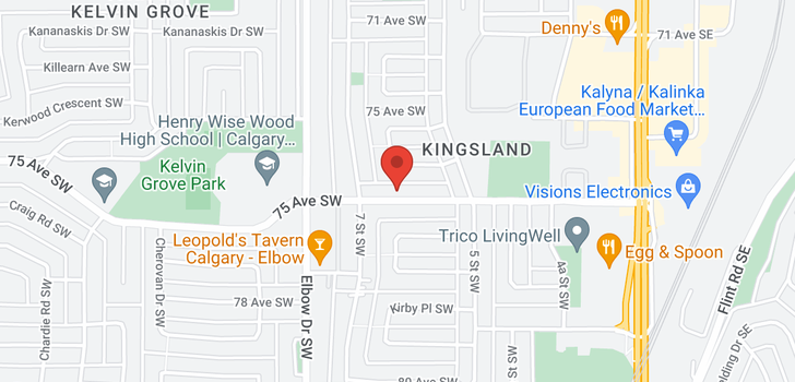 map of 712 75 Avenue SW